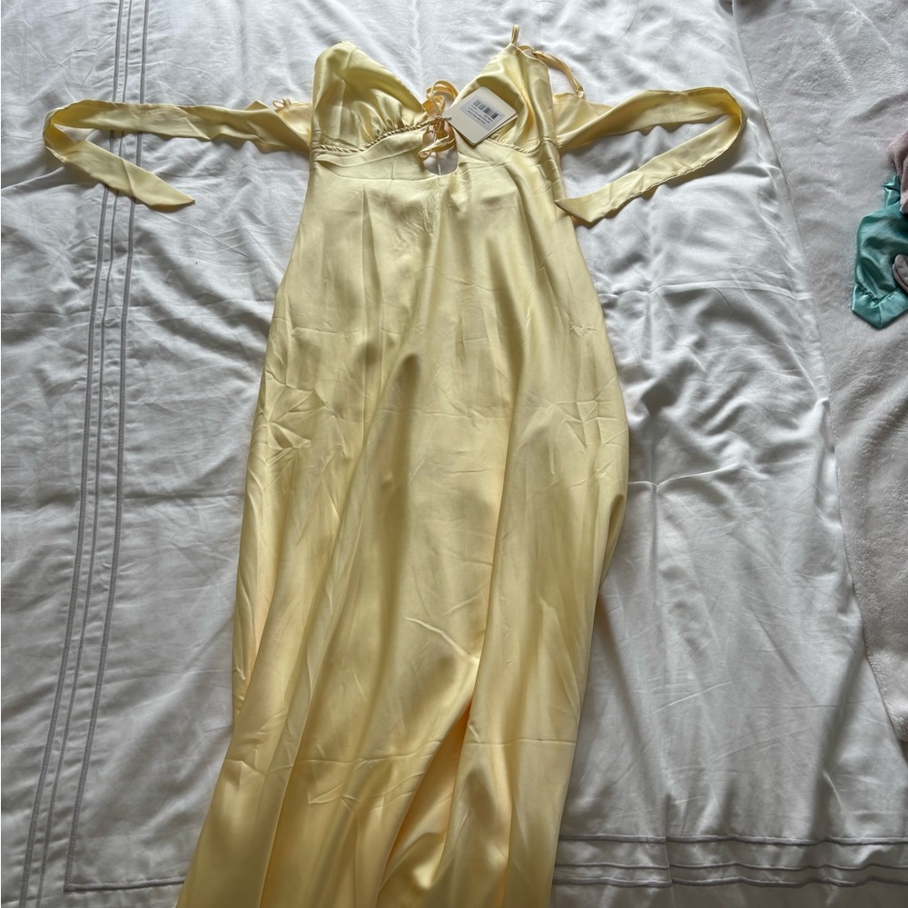 Peppermayo Yellow Off-Shoulder Jumpsuit